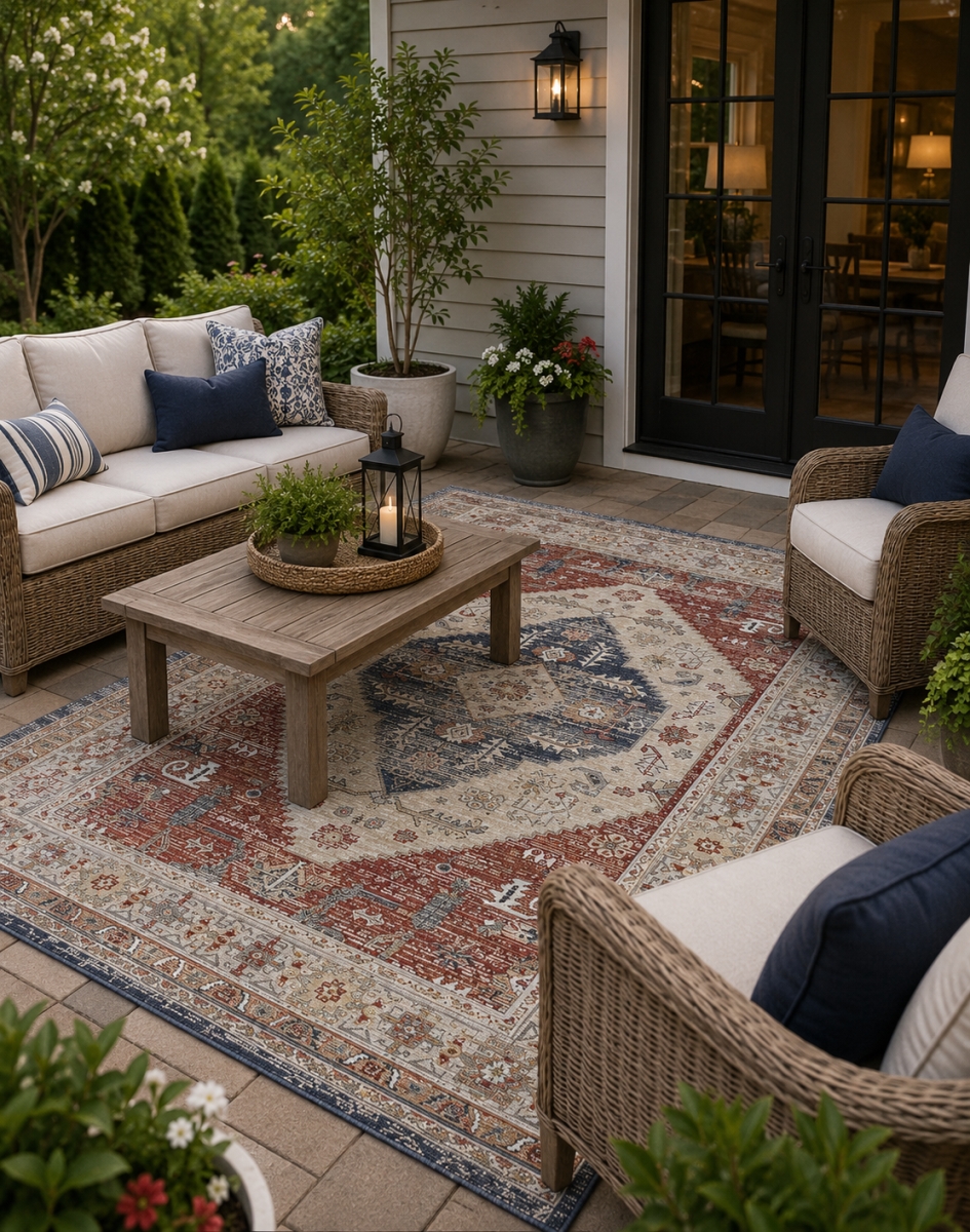 VA-SAL-81-91 8ft x 10ft  Rug Salsa-Faded Patterned Rug