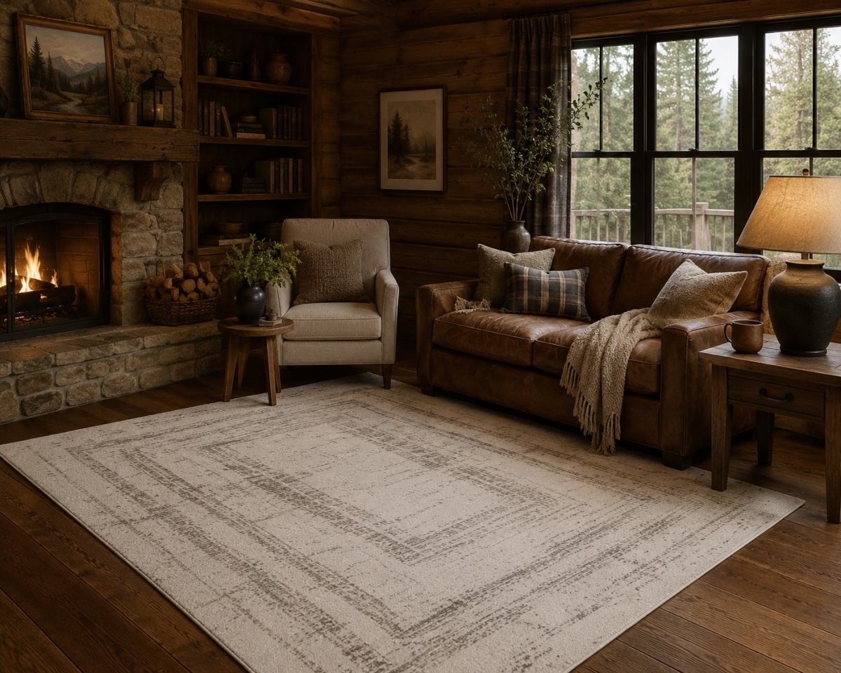 VA-MONT-35-M26 3ft6' x 5ft6' Rug Montagewith Rectangle Print Premium Indoor Rug