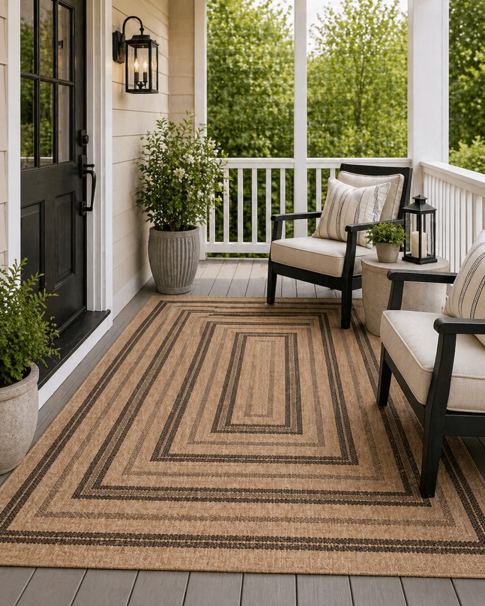 VA-AVA-91-08863FBLK 9ft x 12ft Rug Avanos Indoor Outdoor Rug