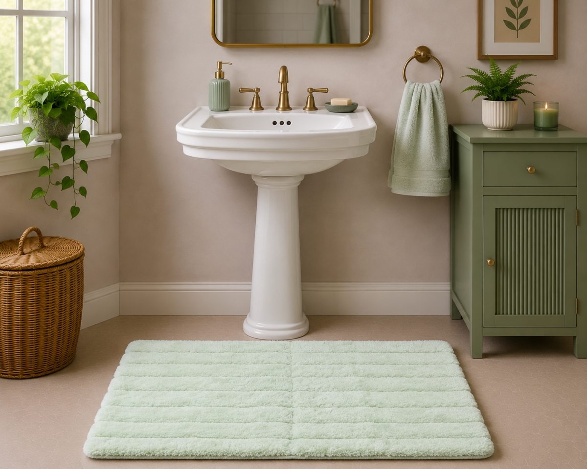 AG-73318 Lines - Lime Green Bathmat