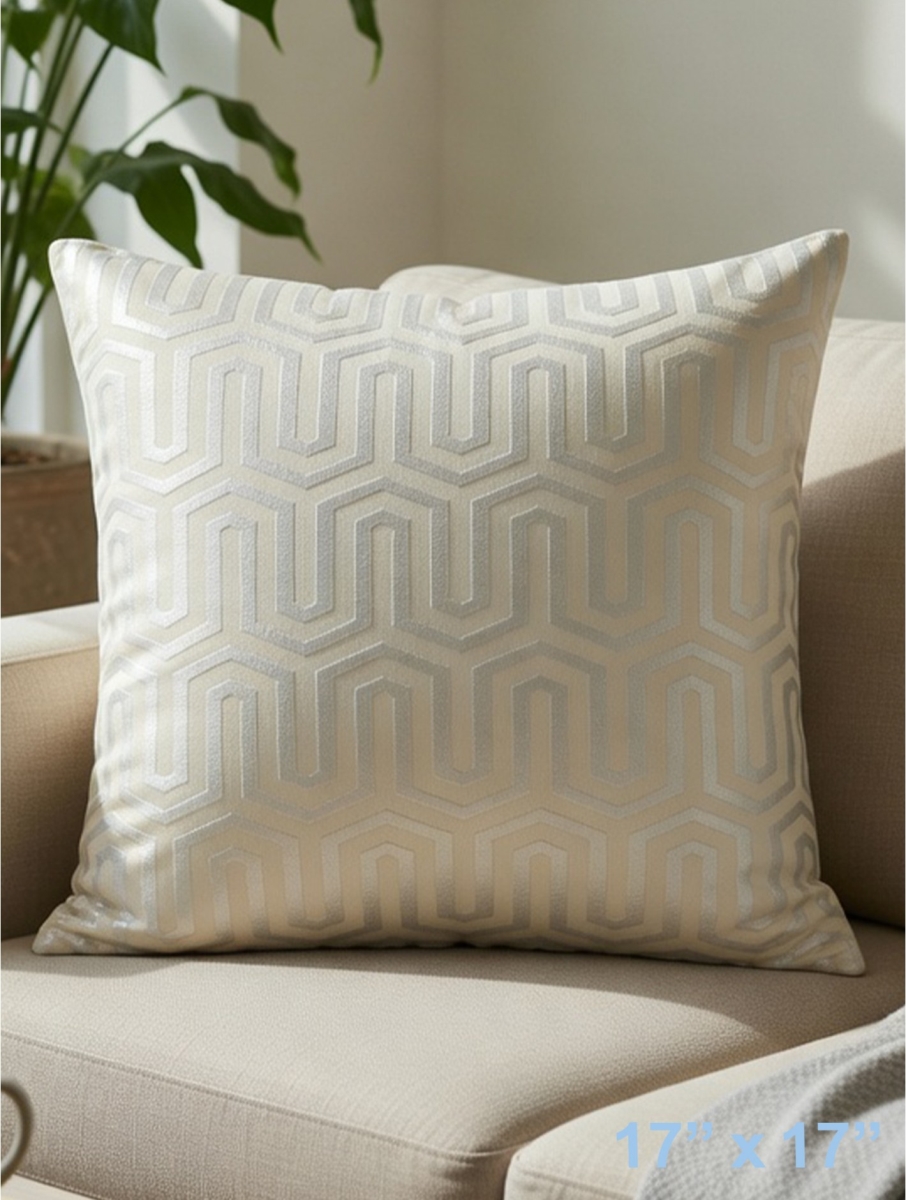 GC-CF075-10CRM Meander Geometric Pattern Pillow
