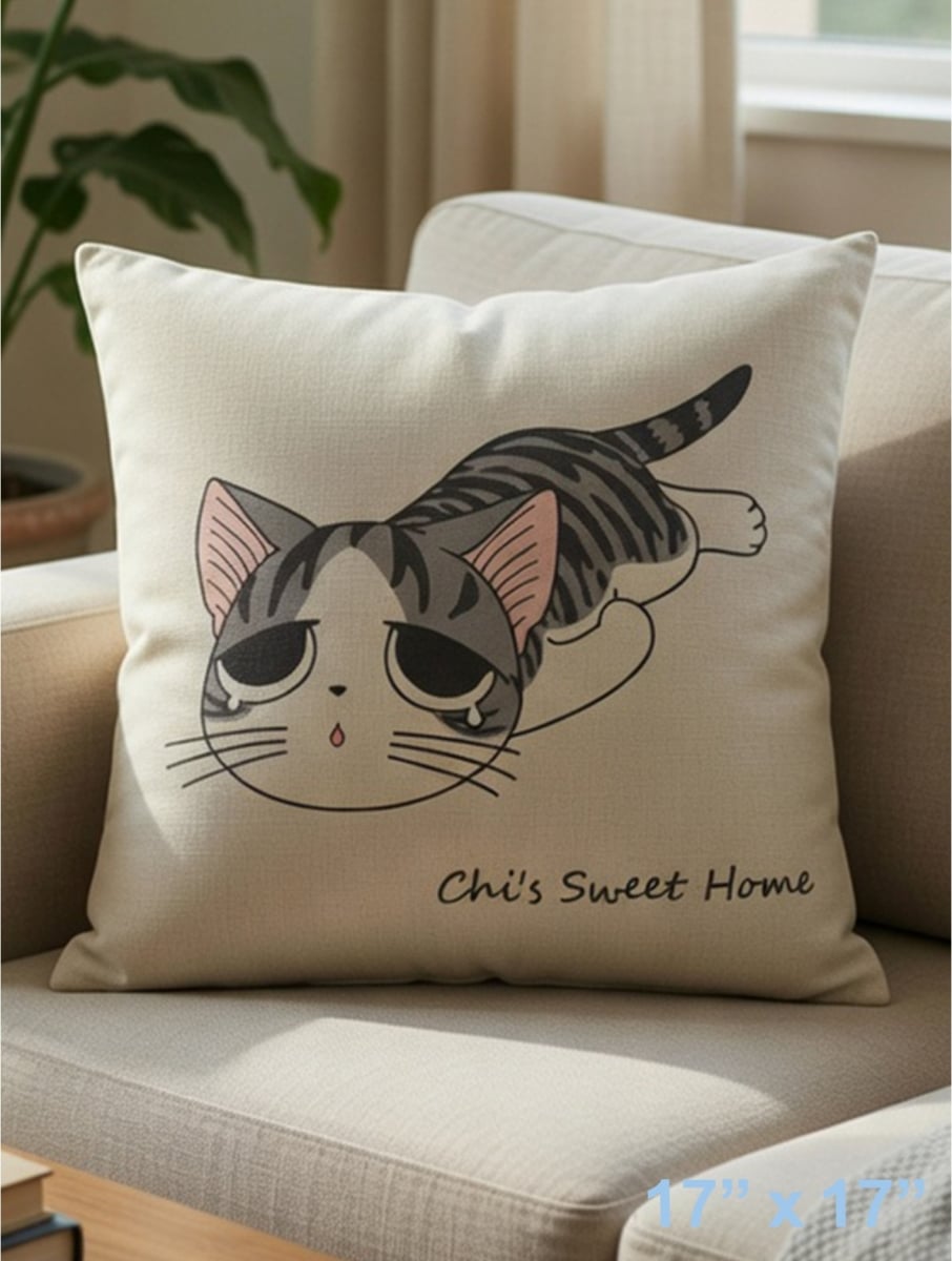 GC-CF1017-01 Chi'S Sweet Home With Kitten Print Pillow