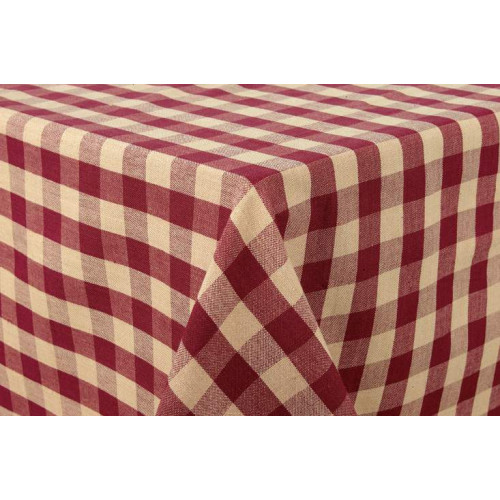60 x 10 in. Table Cloth, Burgundy Check