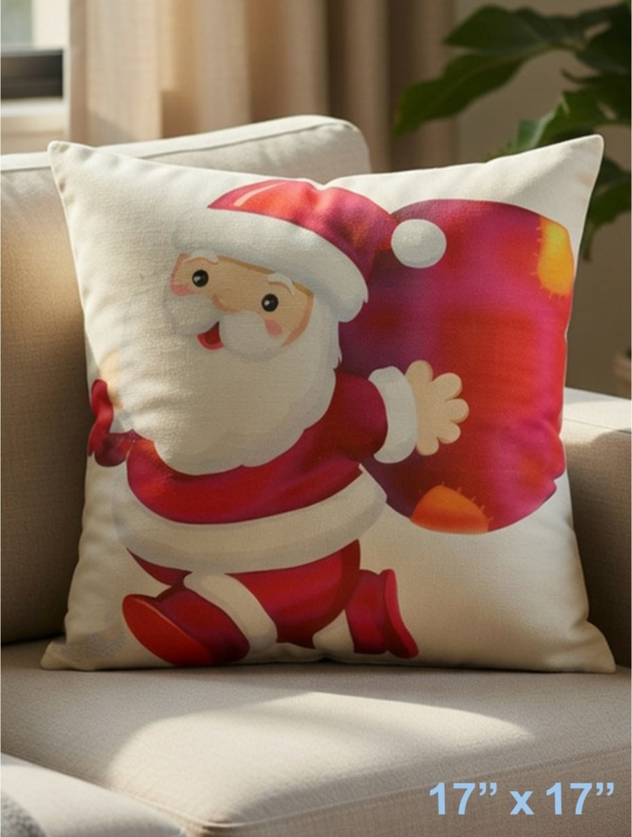 GC-CF1064-08 Santa'S Walking With His Gift Sack Print Pillow
