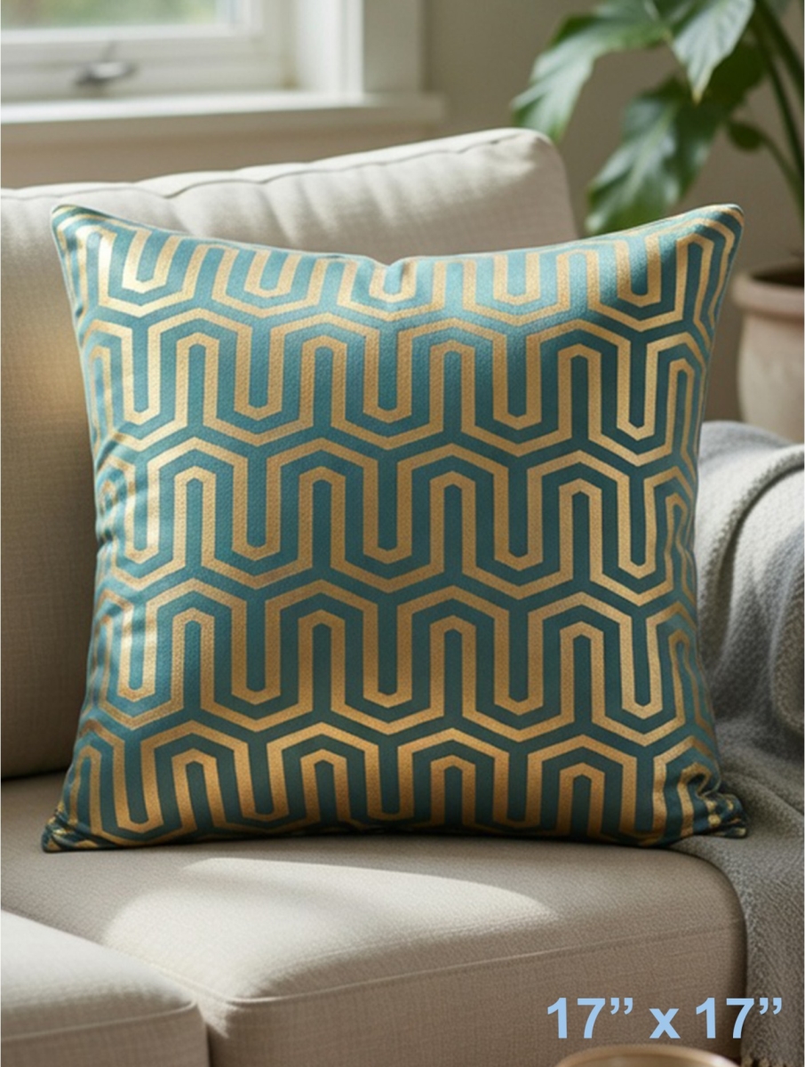 GC-CF075-10GRN Greek Key Geometric Pattern Pillow