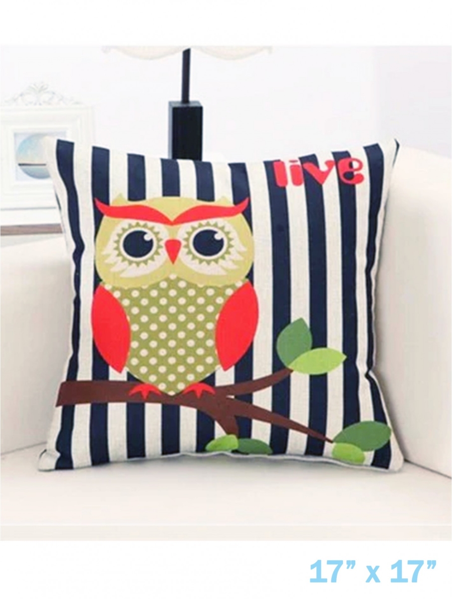 GC-CF1031-05 Owl On A Branch With Text-Live Pillow