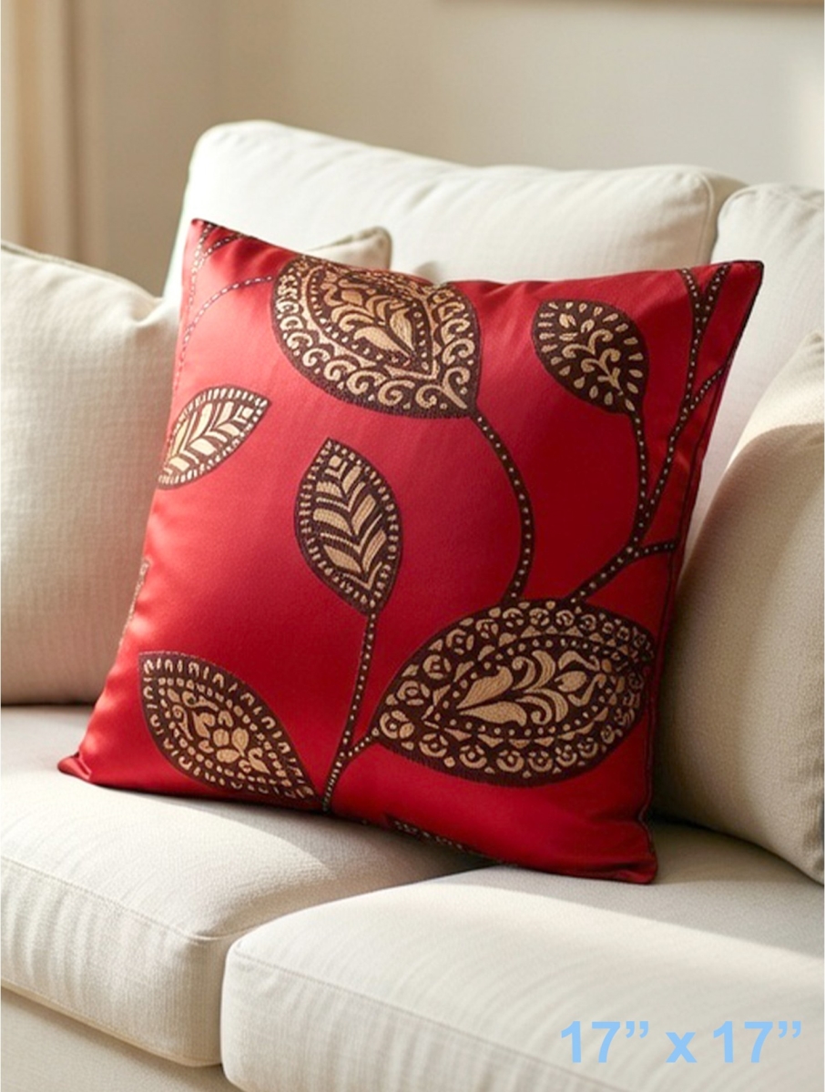 GC-CF1030-03 Climbing Leaves On Red Pillow