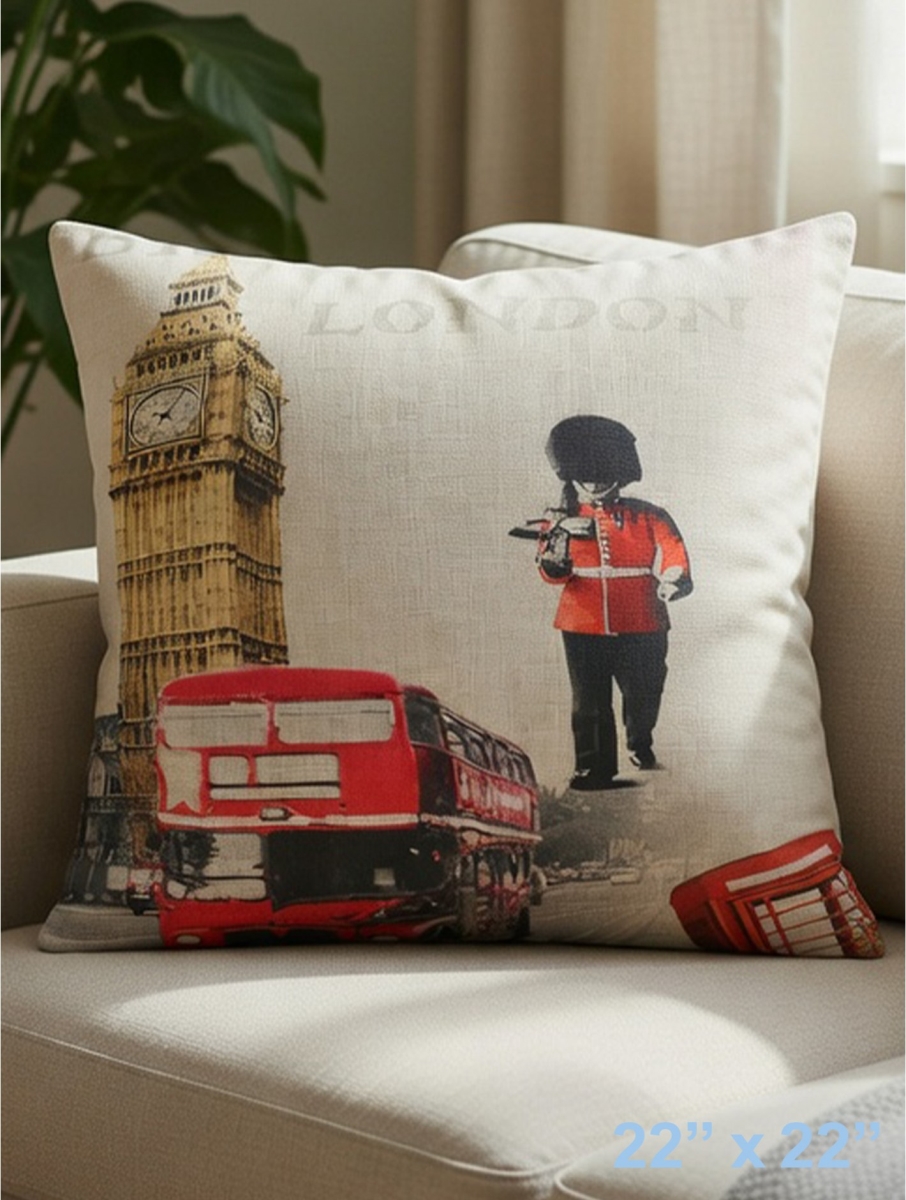 GC-CF1023L-01 Looking Around London Print Pillow