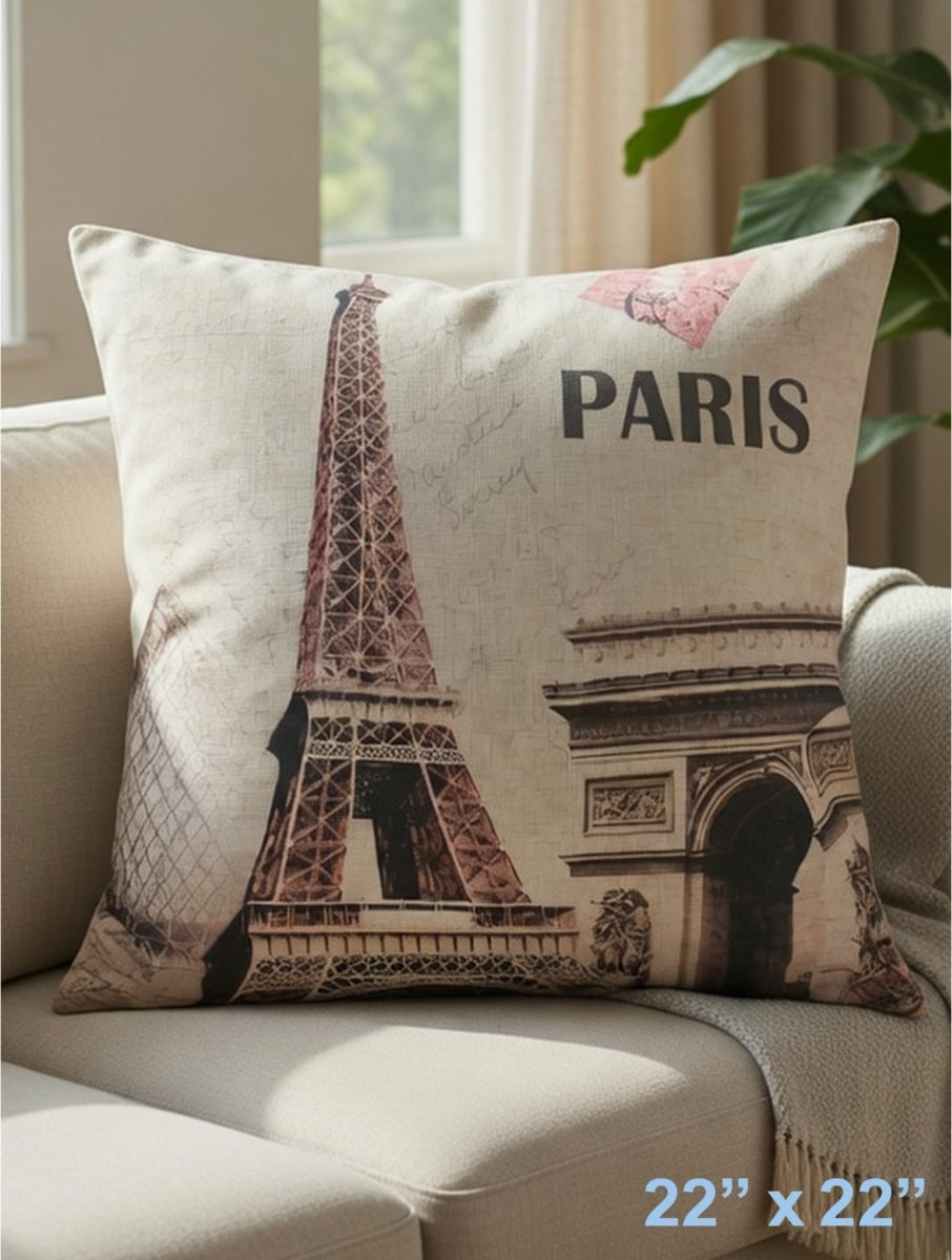 GC-CF1021L-06 Thinking Of Paris Print Pillow