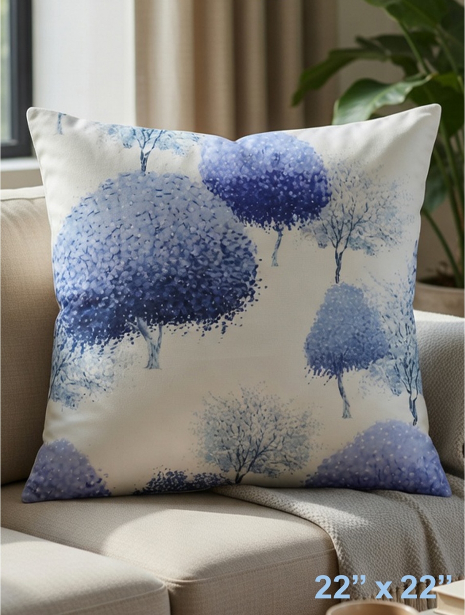 GC-CF1007L-03 Light Purple Trees On White Pillow