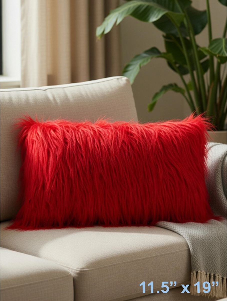 GC-CF1075-04RD Red Faux Fur Pillow