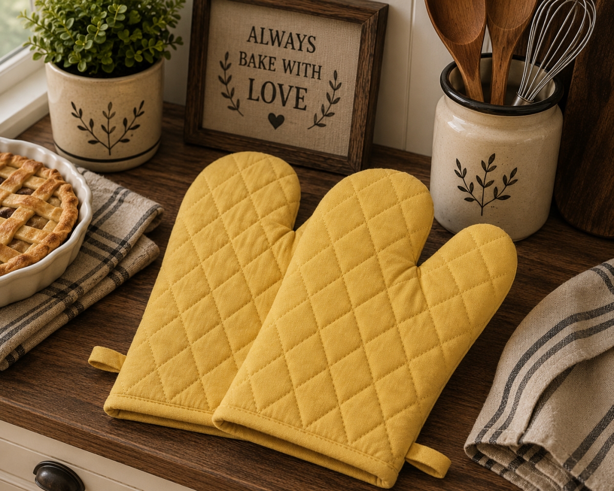 AG-38309 Set Of 2 Yellow Oven Mitts