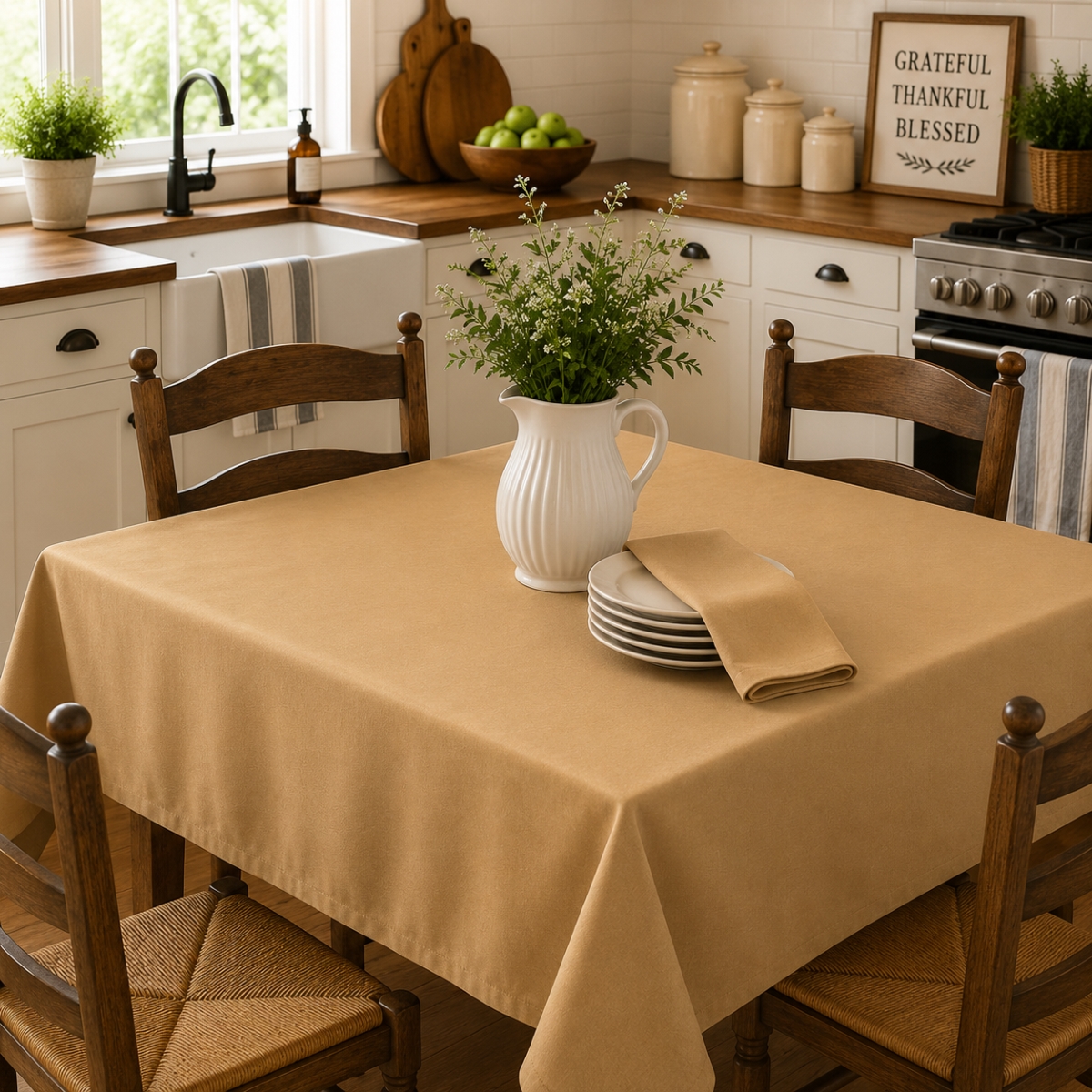 AG-23310_52x52 52'x52' Sq. Beige Tablecloth