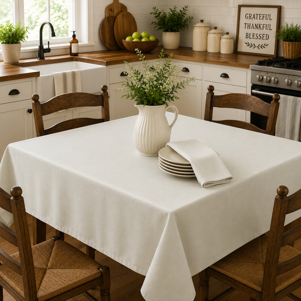 AG-23306_70x70 70' Round Ecru Tablecloth