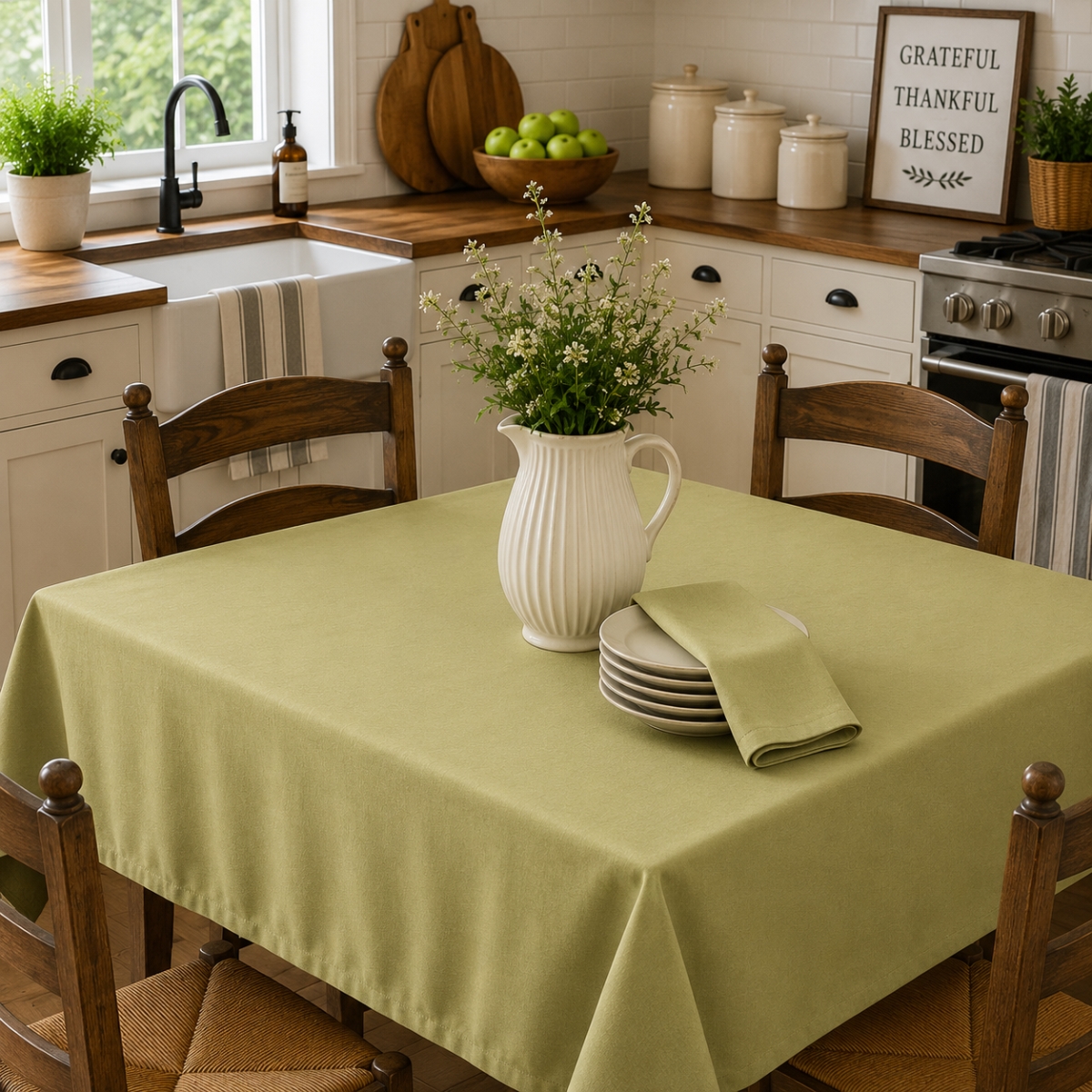 AG-23319_36x36 36'x36' Sq. Sage Green Tablecloth