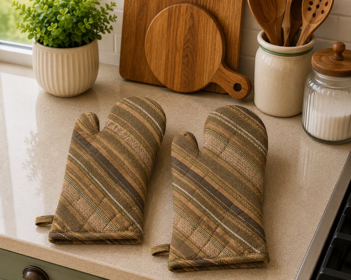 AG-38237 Set Of 2 Alloy Stripes Oven Mitts