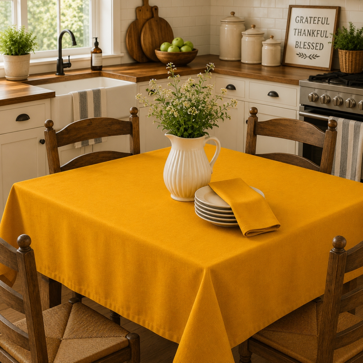 AG-23312_60x86 60'x86' Rect. Golden Yellow Tablecloth