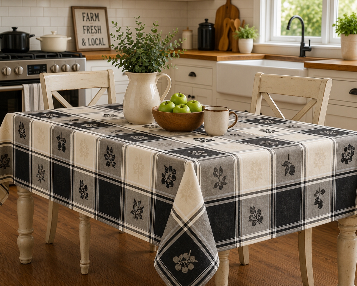 AG-23380_52x72 52'x72' Rect. Cherries And Pears Pattern Tablecloth