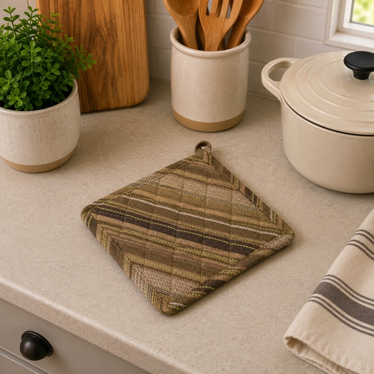 AG-40237 Set Of 2 Alloy Stripes Pot Holders