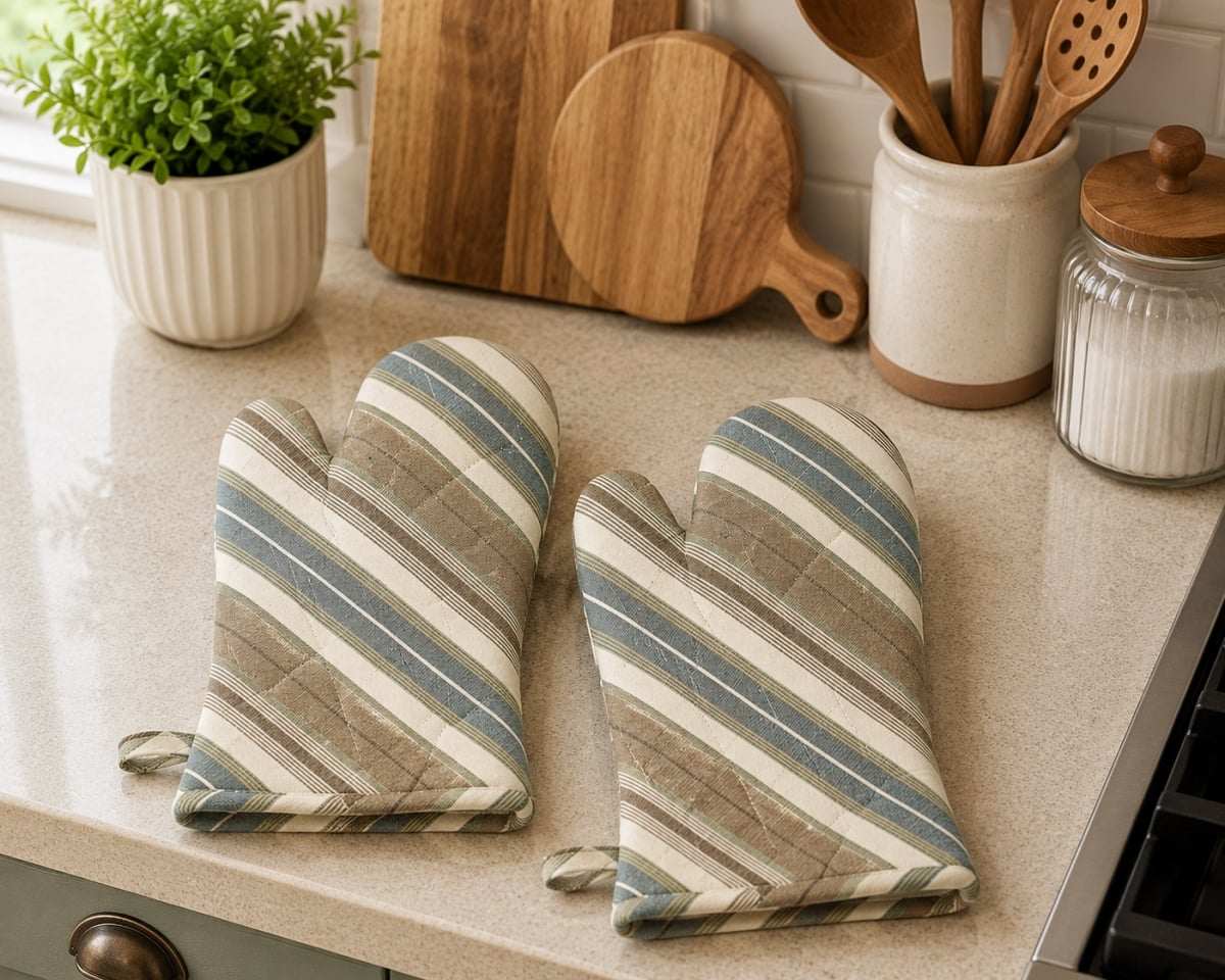 AG-38224 Set Of 2 Woodside Stripes Oven Mitts
