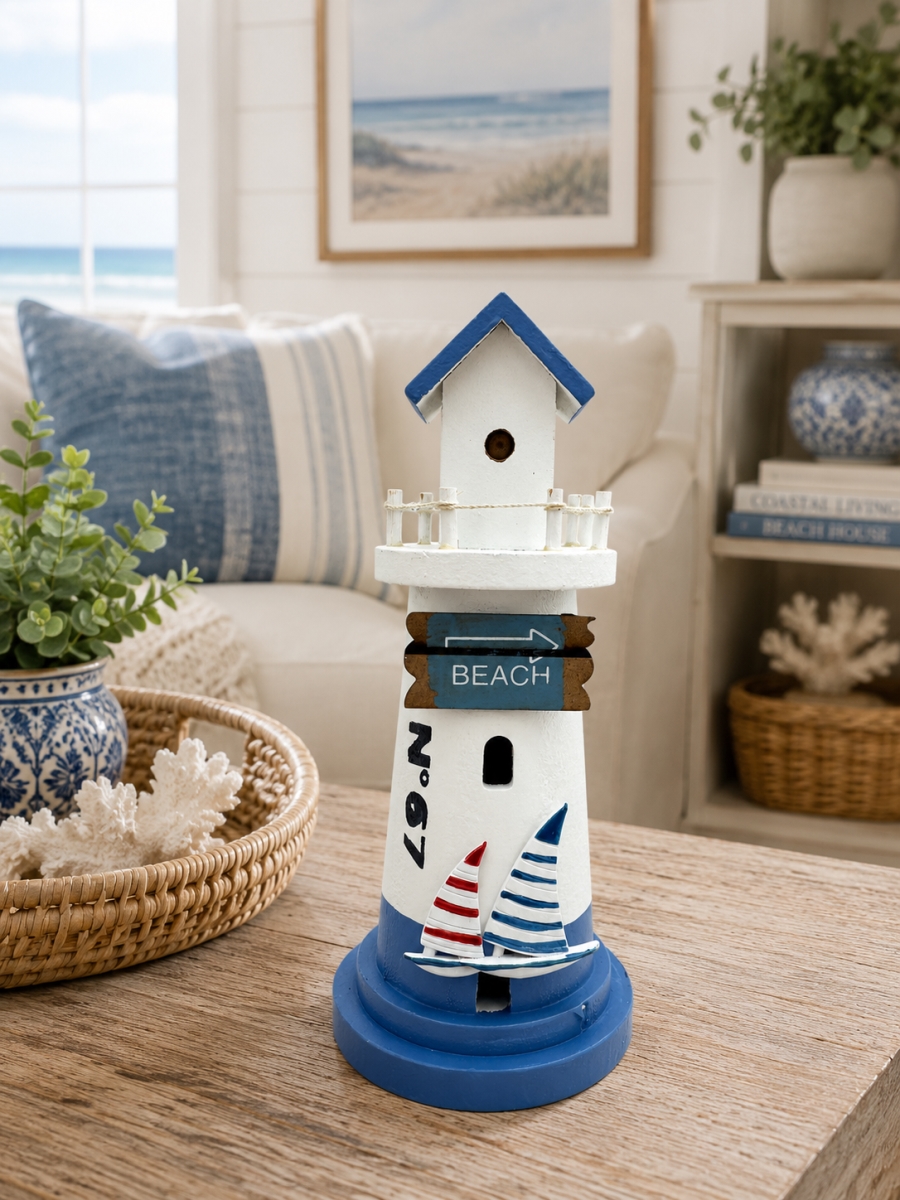 IG-N00.040 Nautical Themed Lighthouse Figurine
