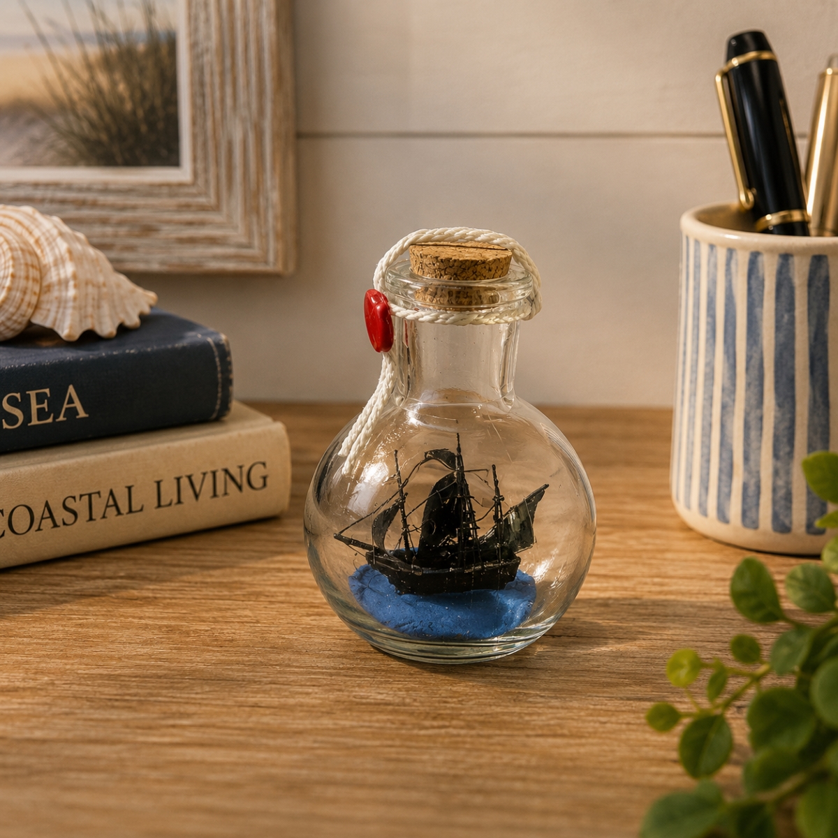 IG-N00.158 Pirate Ship In A Bottle Figurine