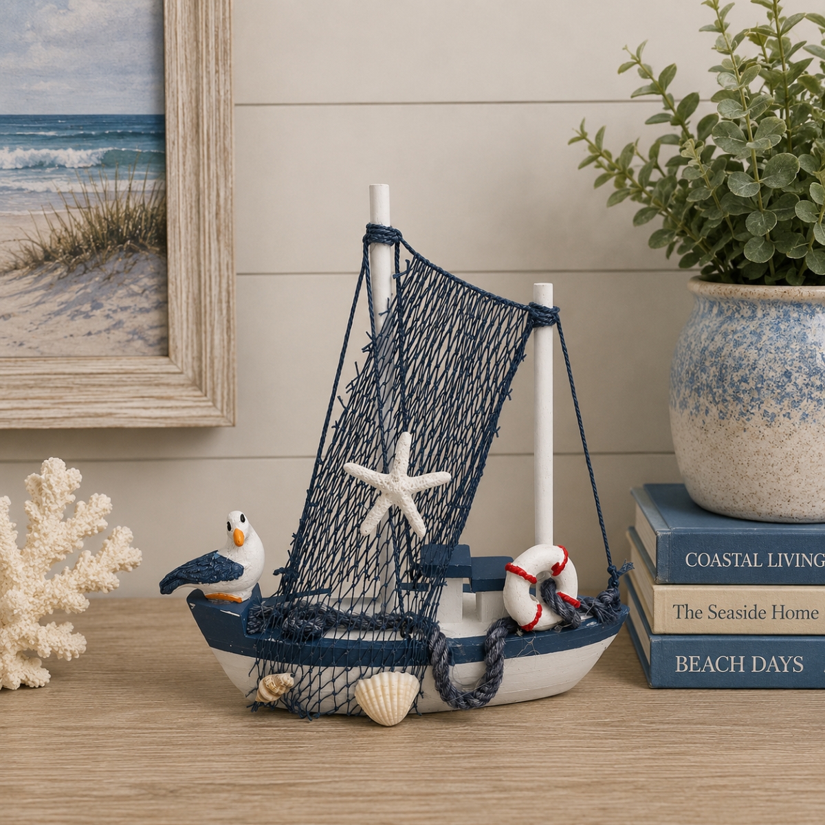IG-N00.253 Two Masted Sailboat Figurine