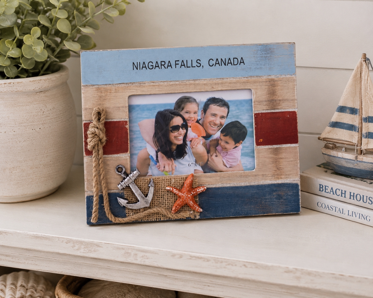 IG-31.039 Text-Niagara Falls Canada On Wood Look Photo Frame