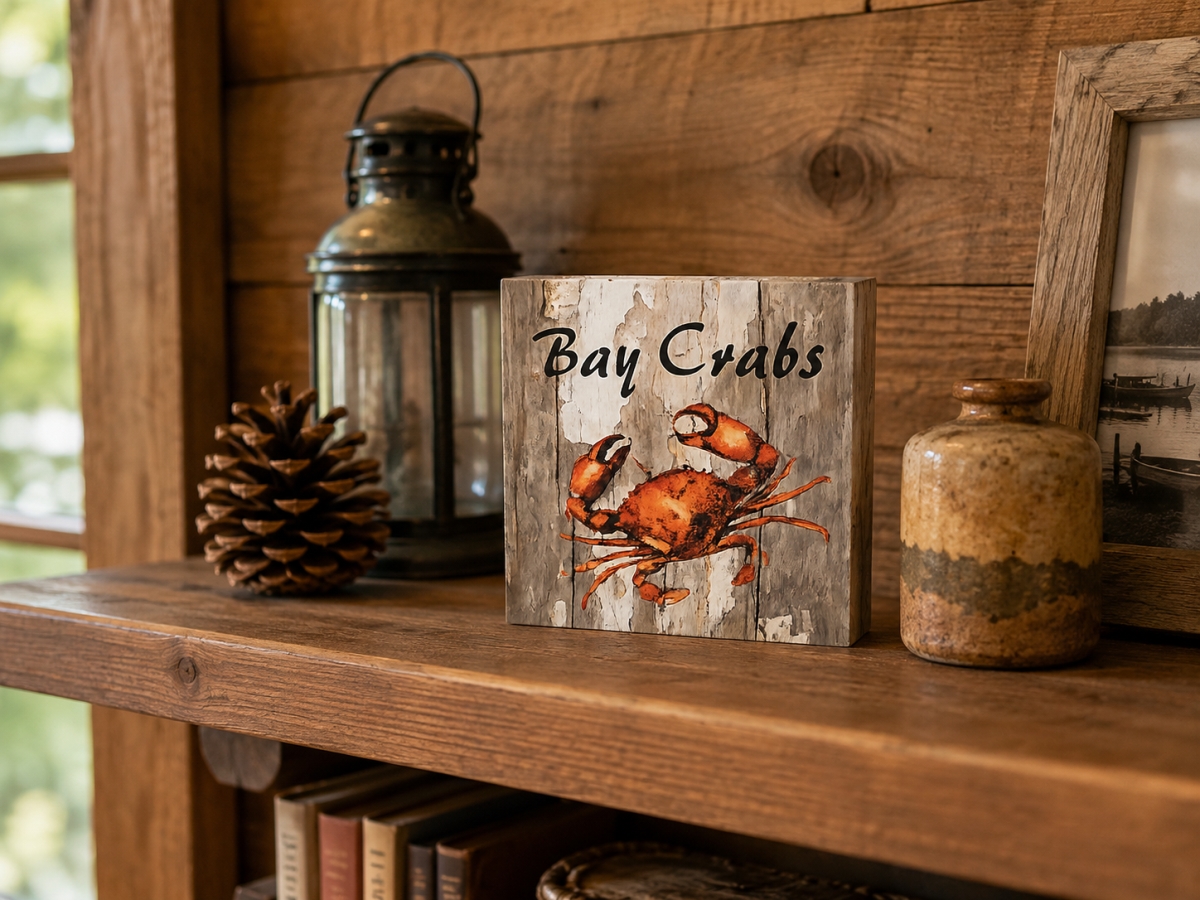 IG-32.164 Bay Crabs With Led Light Plaque