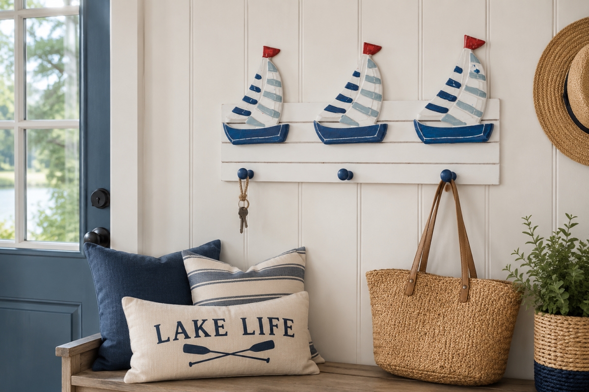 IG-31.005 Three Sailboats Triple Hook Wall Mounted Hook