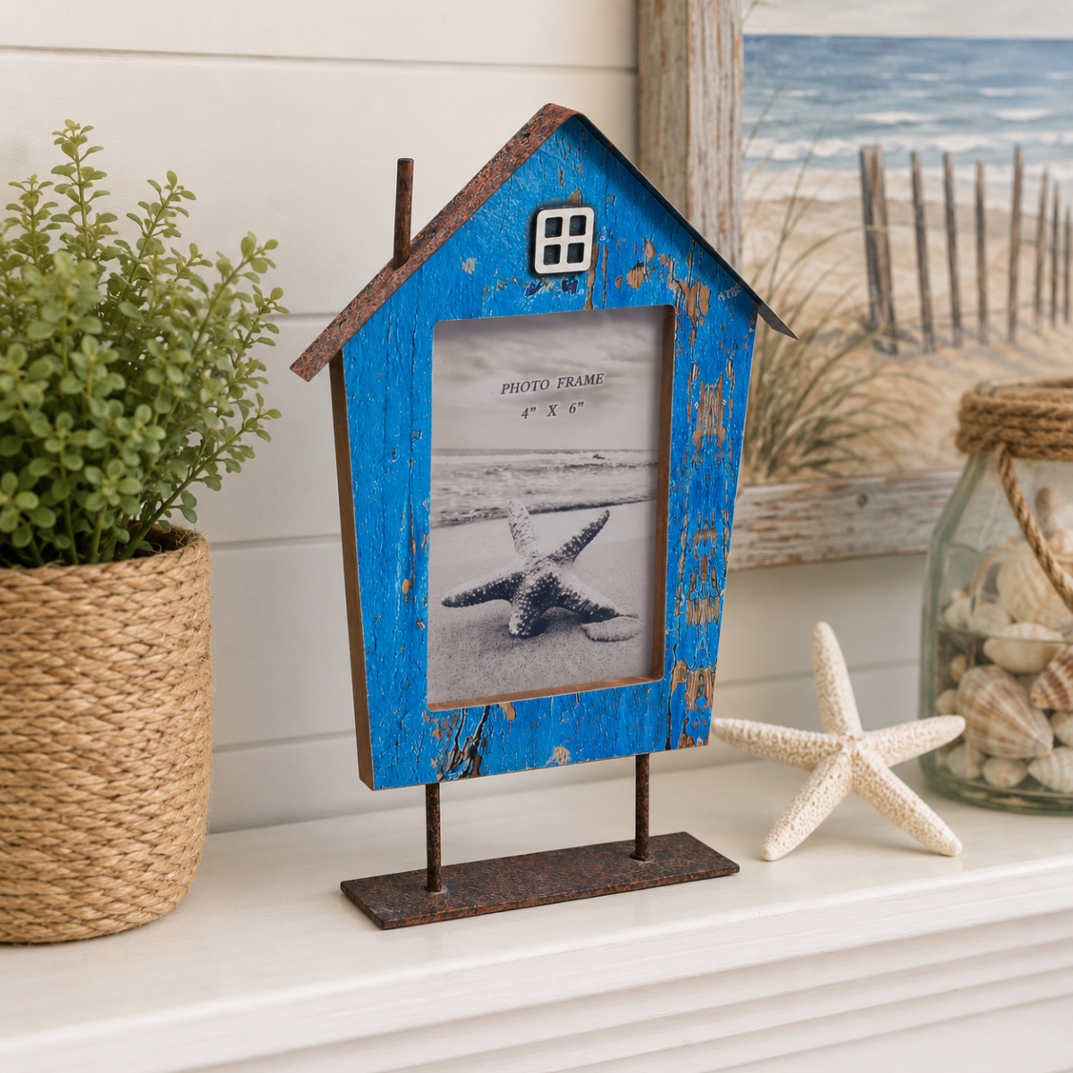 IG-32.110 Standing Blue Cottage Photo Frame