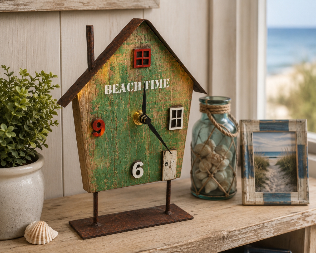 IG-32.190 Cottage Shaped Beach Time Table Clock