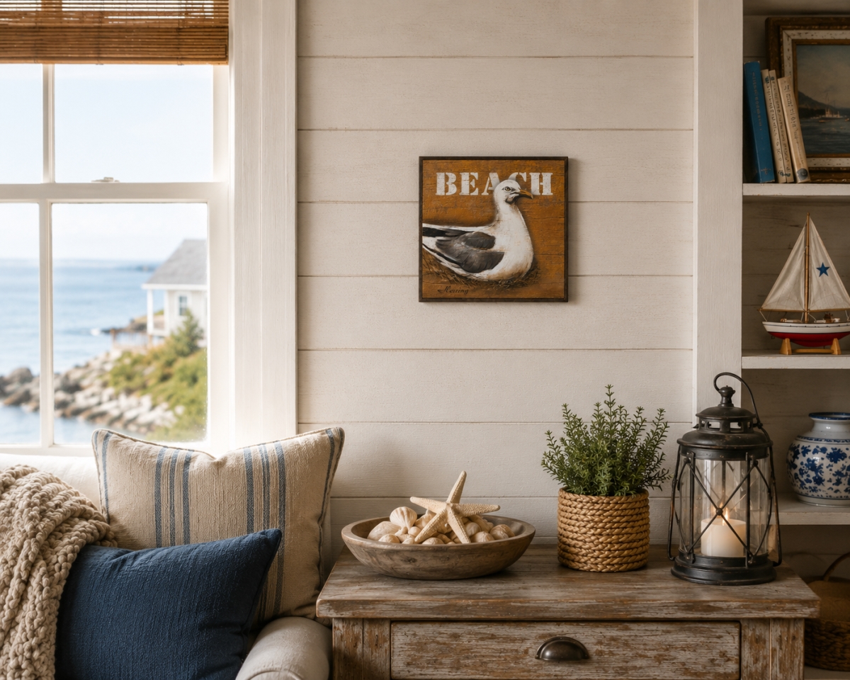 IG-32.128 Seagull Nesting At The Beach Plaque