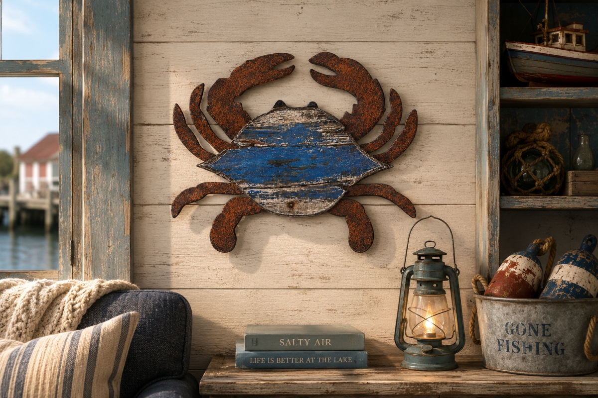 IG-32.142 Weathered Look Crab Wall Decor