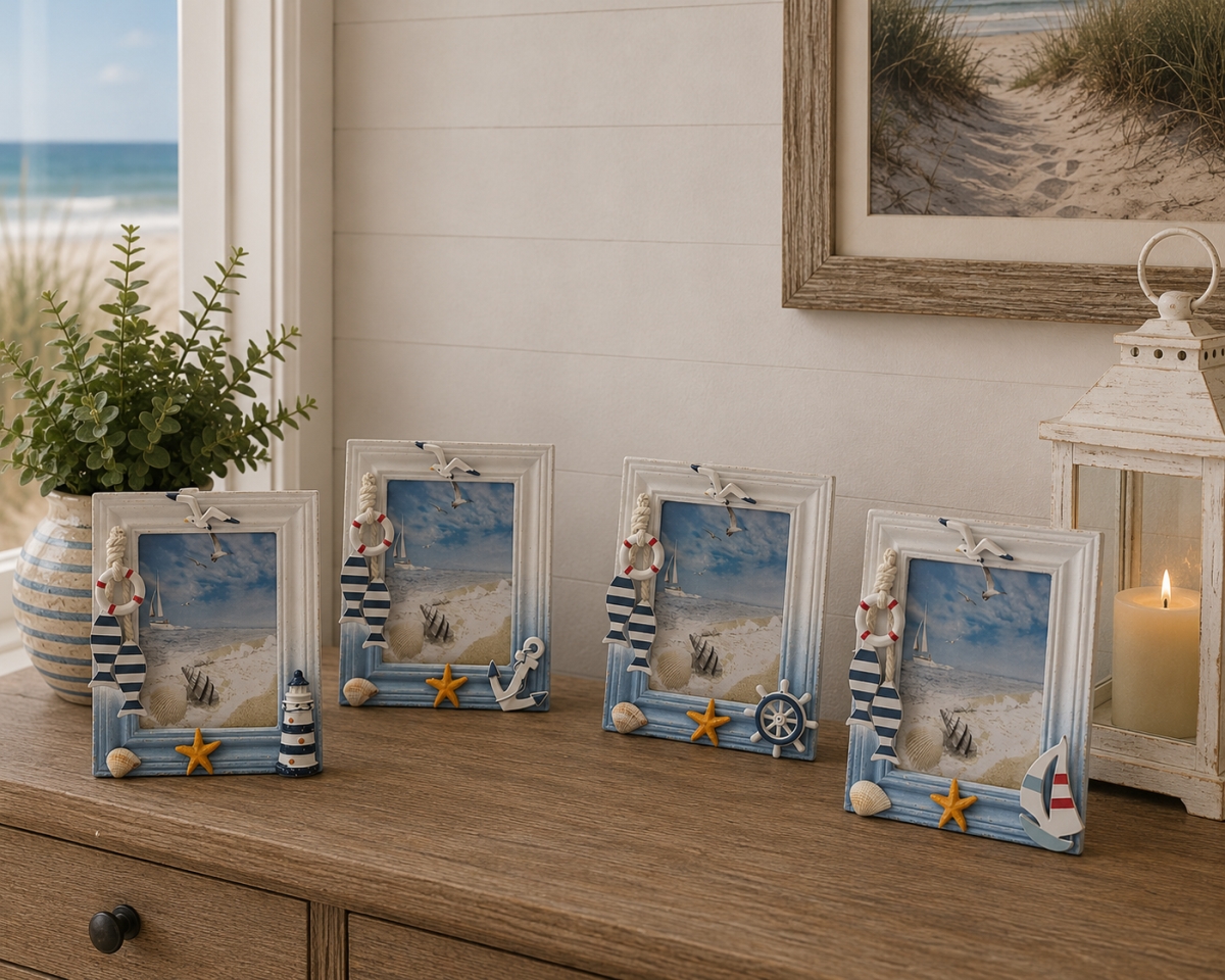 IG-N00.339 Set Of 4 Assorted Beach Theme Photo Frame