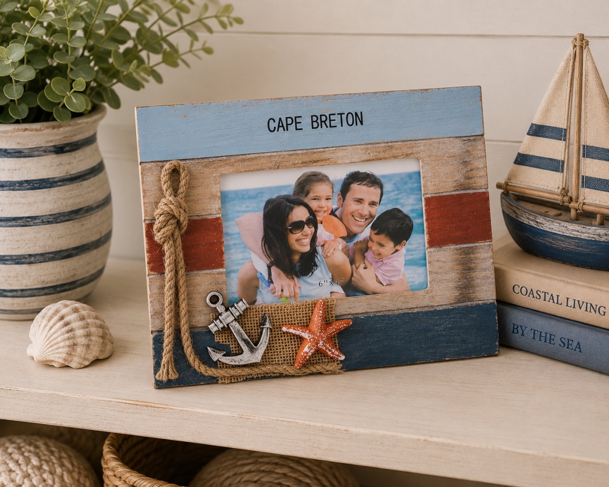 IG-31.050 Text-Cape Breton On Wood Look Photo Frame
