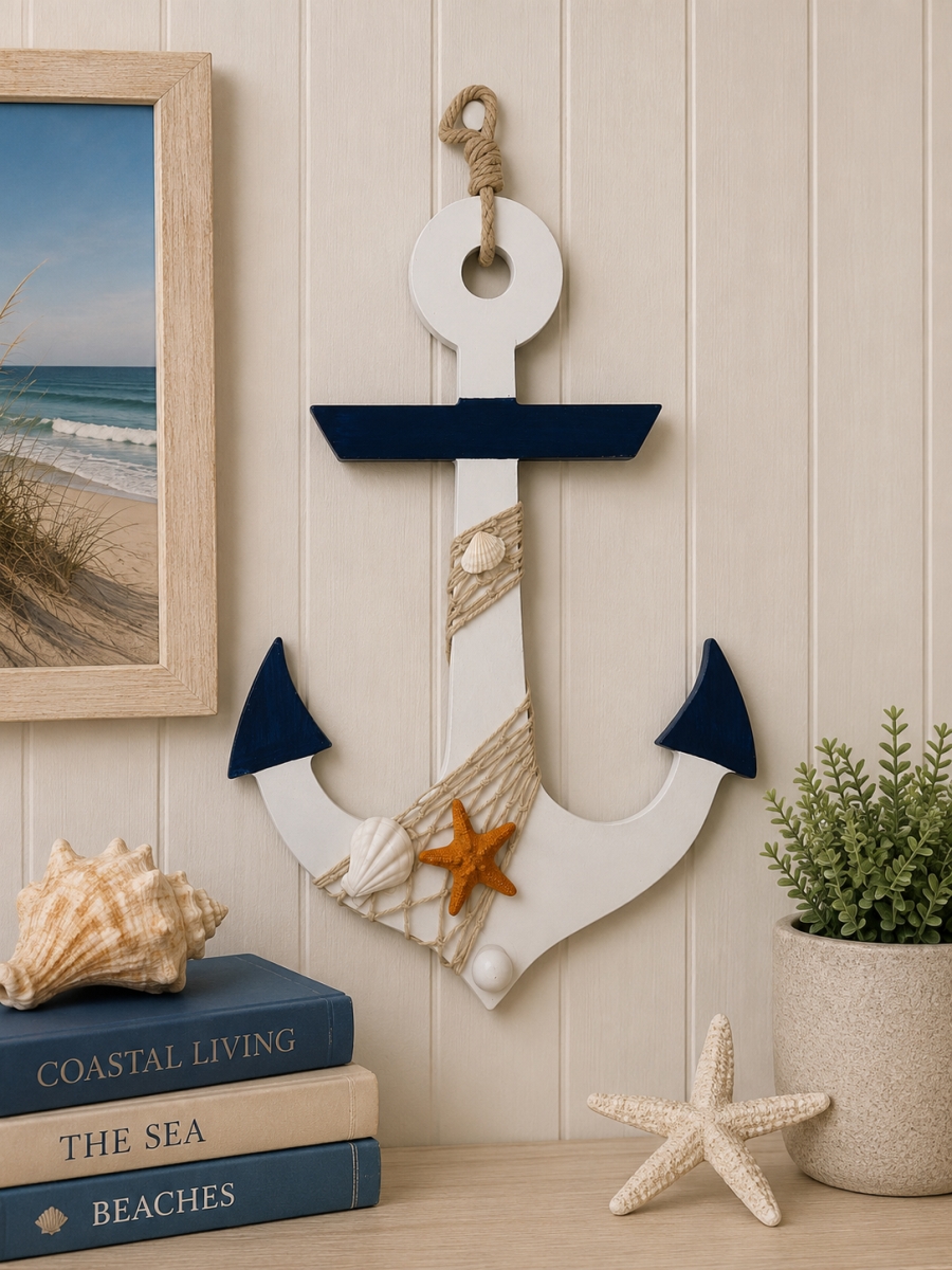 IG-N00.107 Anchor With Nautical Accents Wall Decor