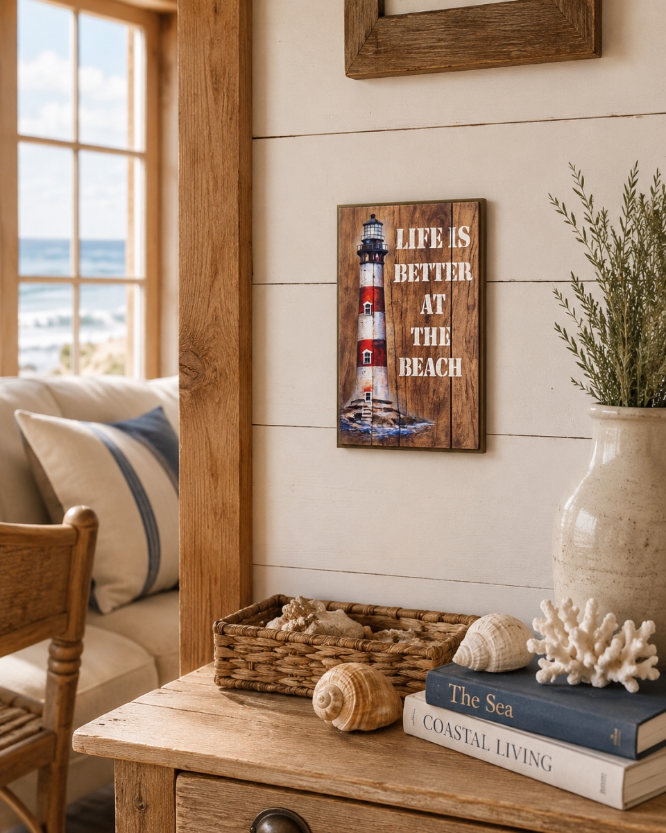 IG-32.126 Life Is Better At The Beach With Lighthouse Sign