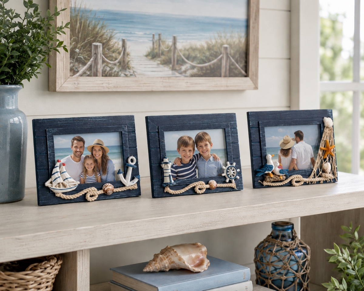 IG-34.426 Set Of 3 Assorted Harbour Themed Photo Frame