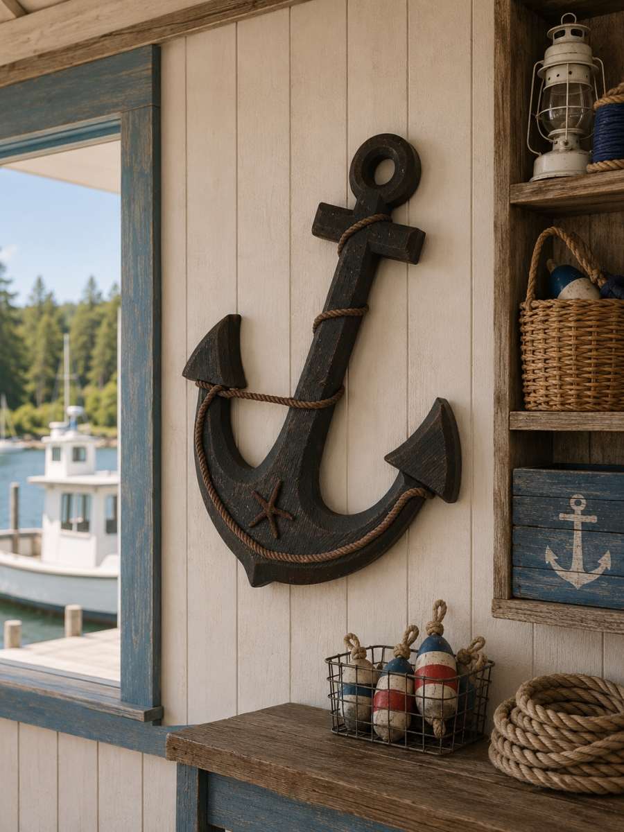 IG-N00.010 Rustic Ship Anchor Wall Decor