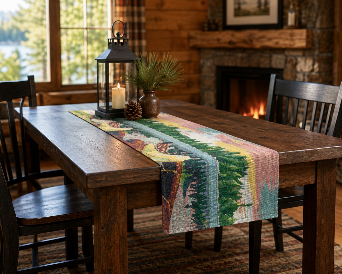 IG-11.723 Canoe At The Lake Table Runner