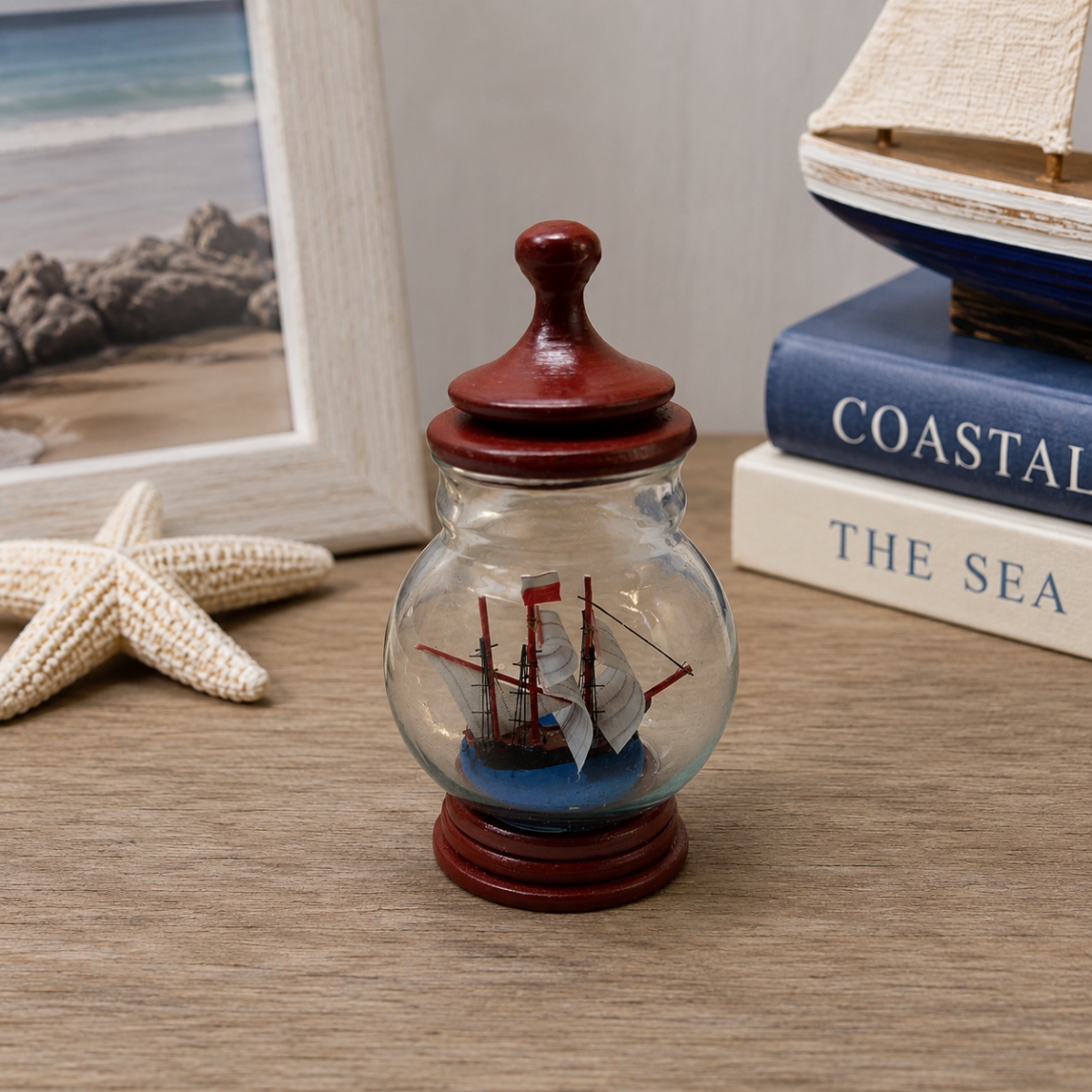 IG-N00.163 Ship In An Urn Shaped Bottle Figurine