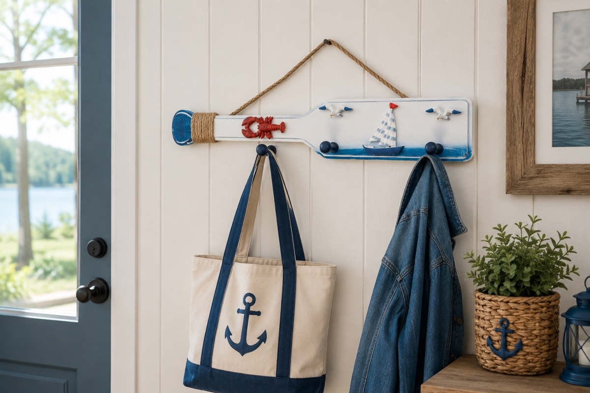 IG-31.006 Nautical Theme Paddle Shaped Wall Mount Hook