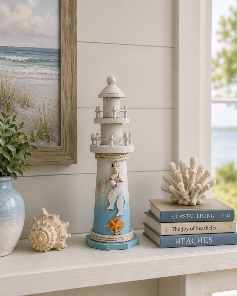 IG-N00.241 Lighthouse With Nautical Accents Figurine