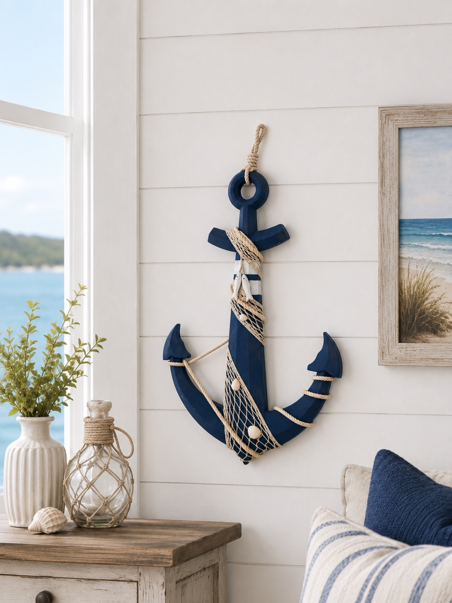 IG-34.466 Anchor With Fishnet Hanging Decoration