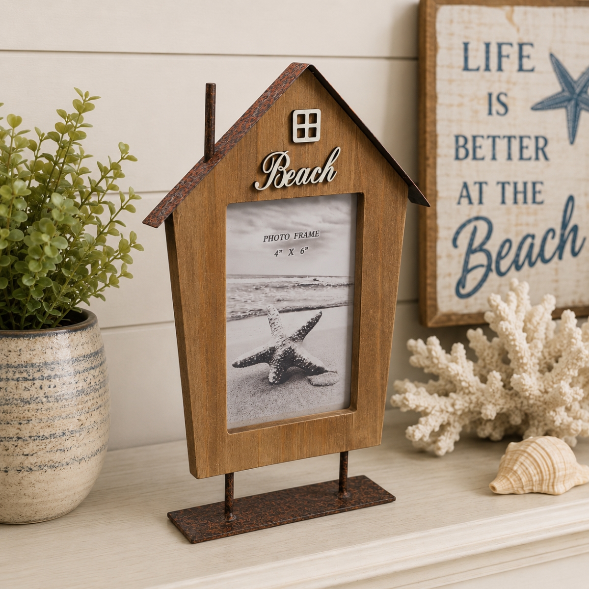 IG-32.111 Beach House Shape With Beach Photo Frame