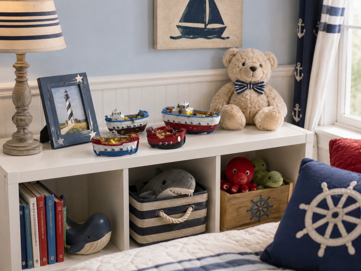 IG-N00.265 Set Of 4 Assorted Colors Ship Decorations