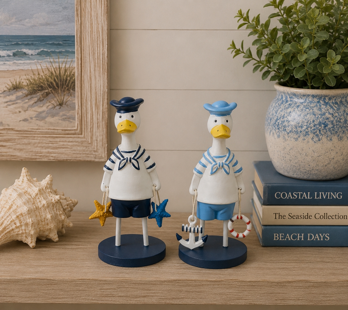 IG-N00.251 Set Of 2 Assorted Styles- Sailor Ducks Figurines