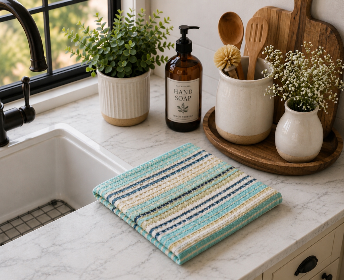 AG-31223 Set Of 4 Seaside Stripes Dishcloth