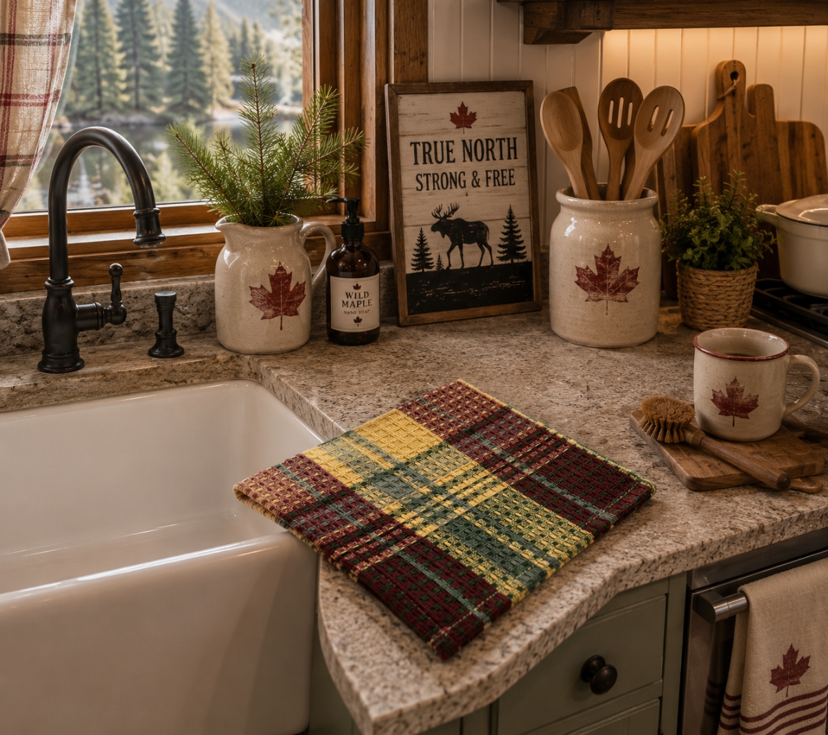 AG-31261 Set Of 4 Kargil- Check Pattern Dishcloth